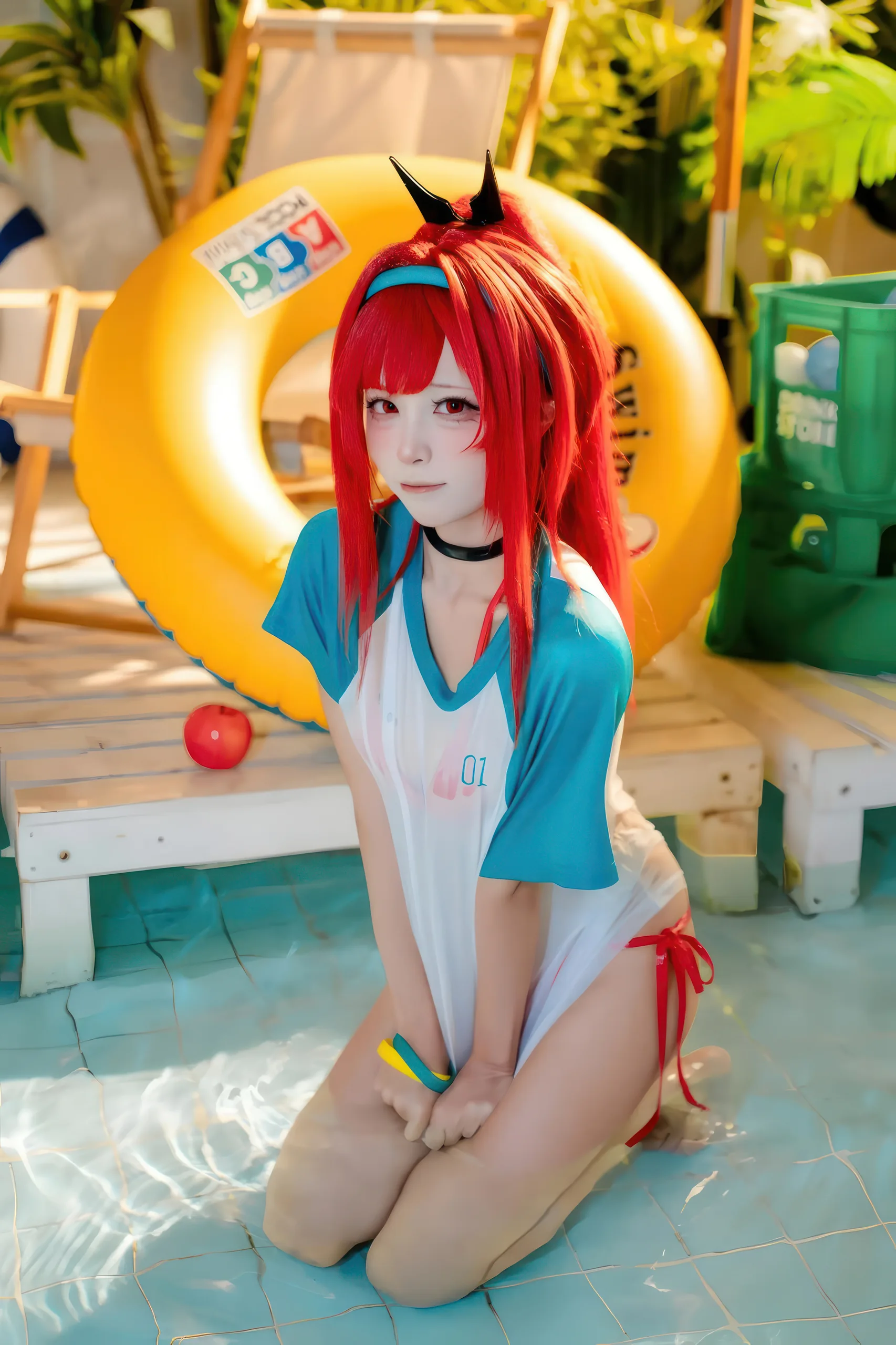三无人型 Nikke 拉毗泳装·红色风情 32P - 第11张写真大图