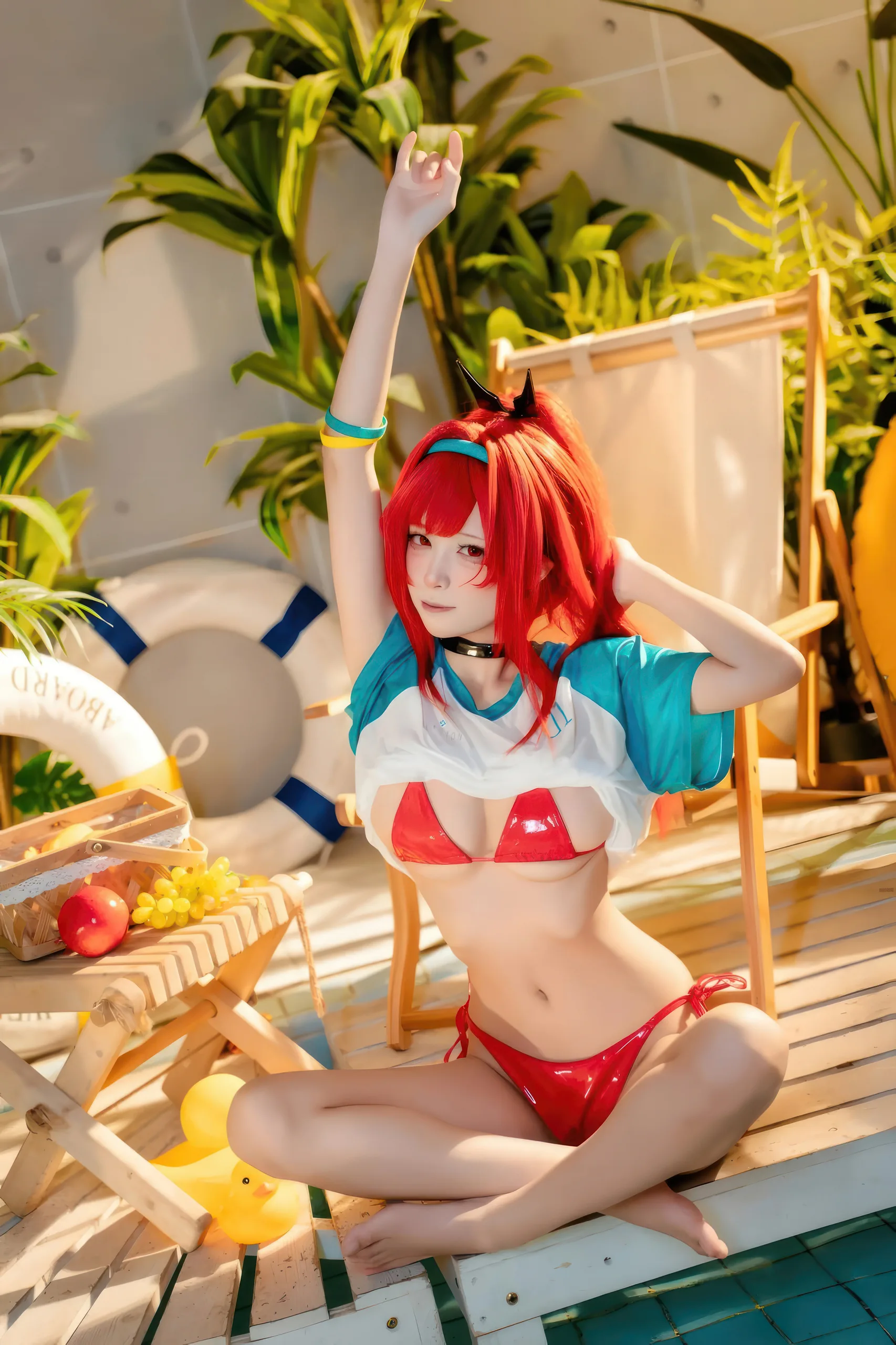 三无人型 Nikke 拉毗泳装·红色风情 32P - 第16张写真大图
