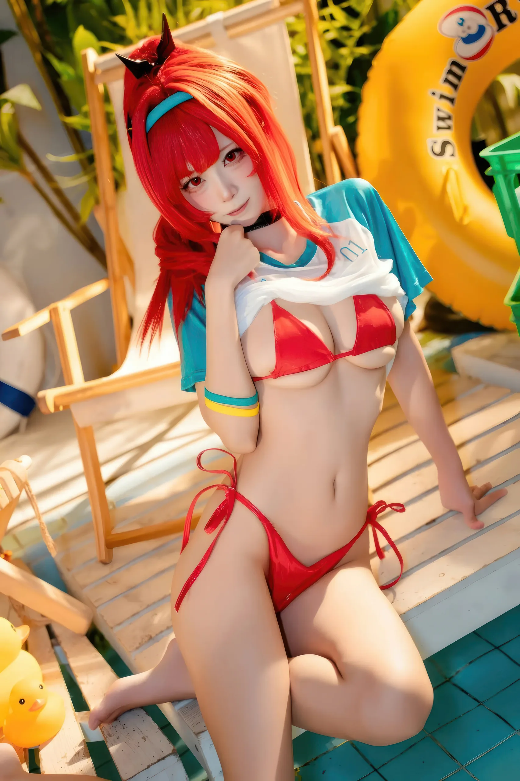 三无人型 Nikke 拉毗泳装·红色风情 32P - 第17张写真大图