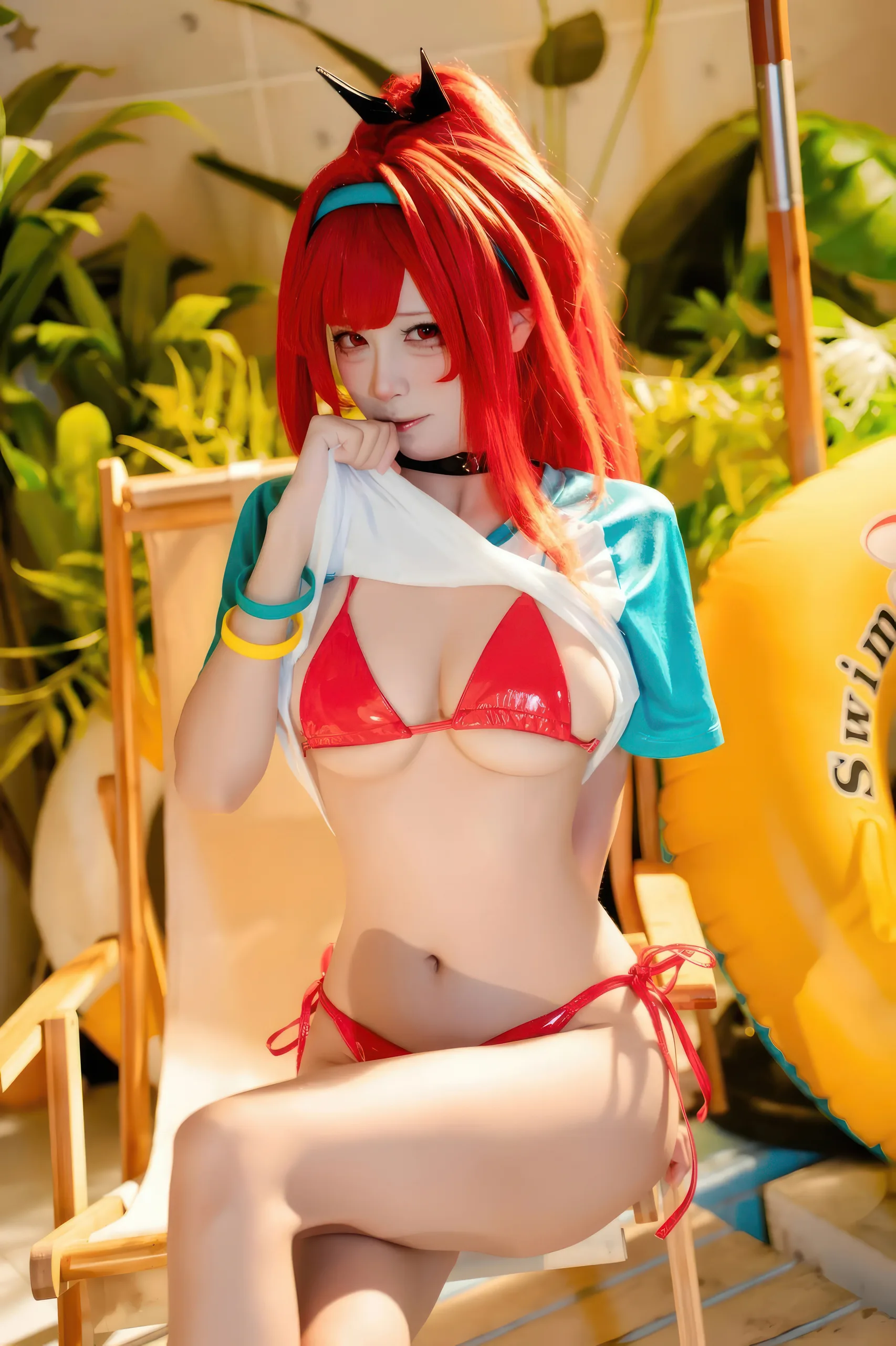 三无人型 Nikke 拉毗泳装·红色风情 32P - 第19张写真大图
