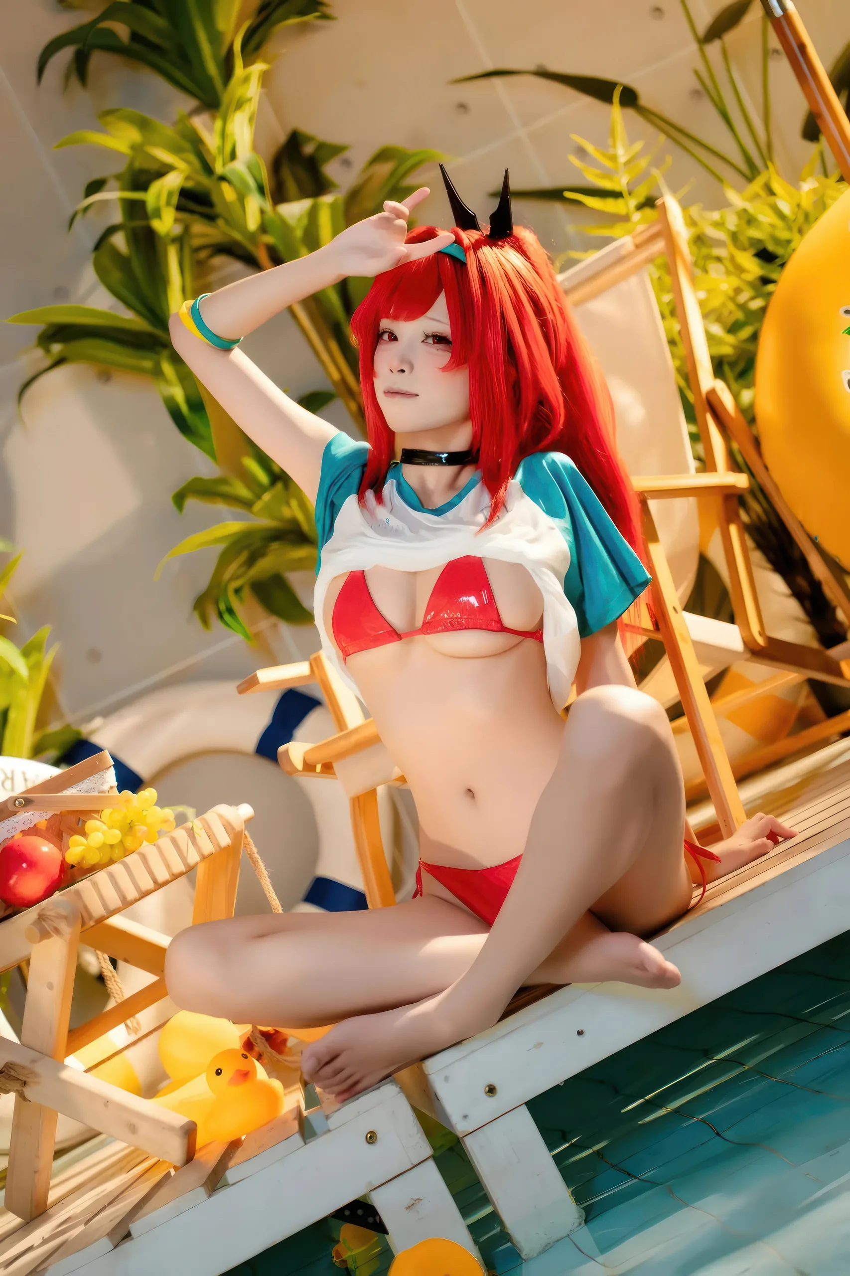 三无人型 Nikke 拉毗泳装·红色风情 32P - 第21张写真大图