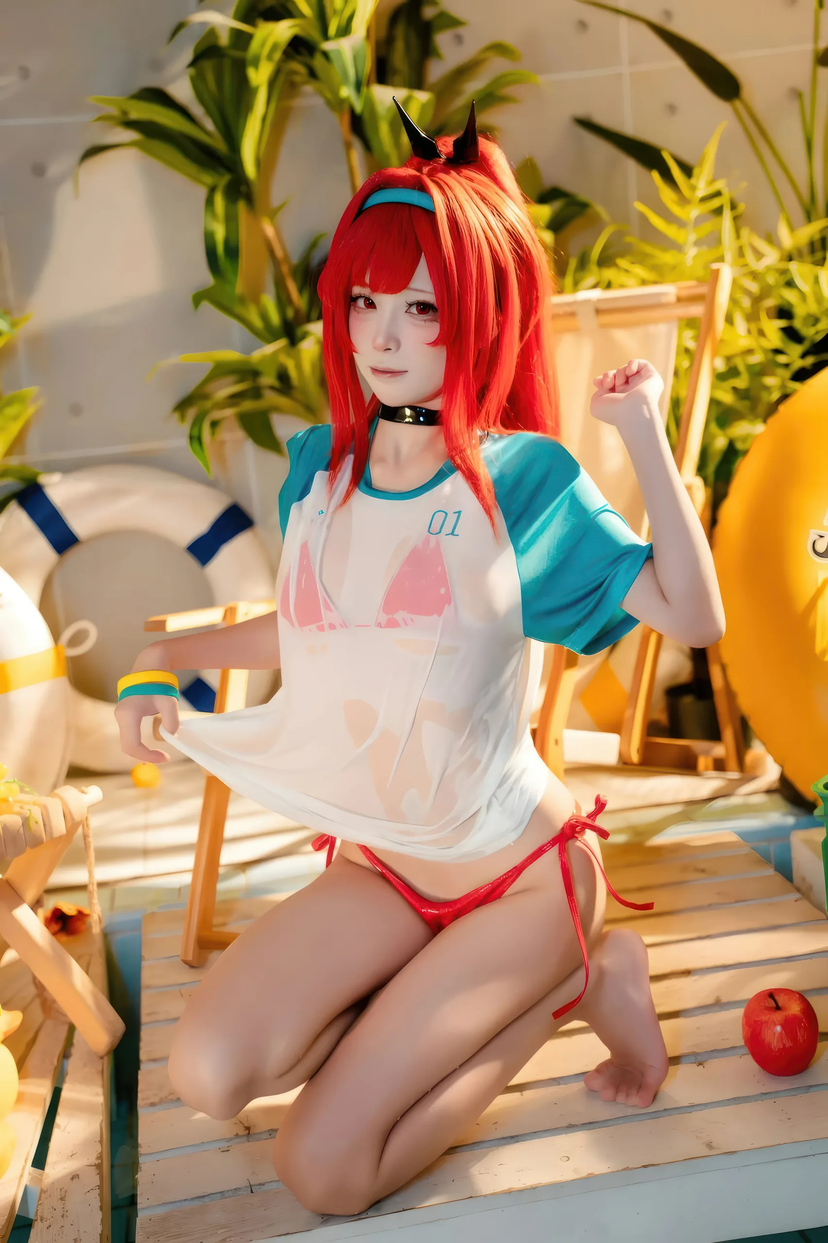 三无人型 Nikke 拉毗泳装·红色风情 32P - 第27张写真大图
