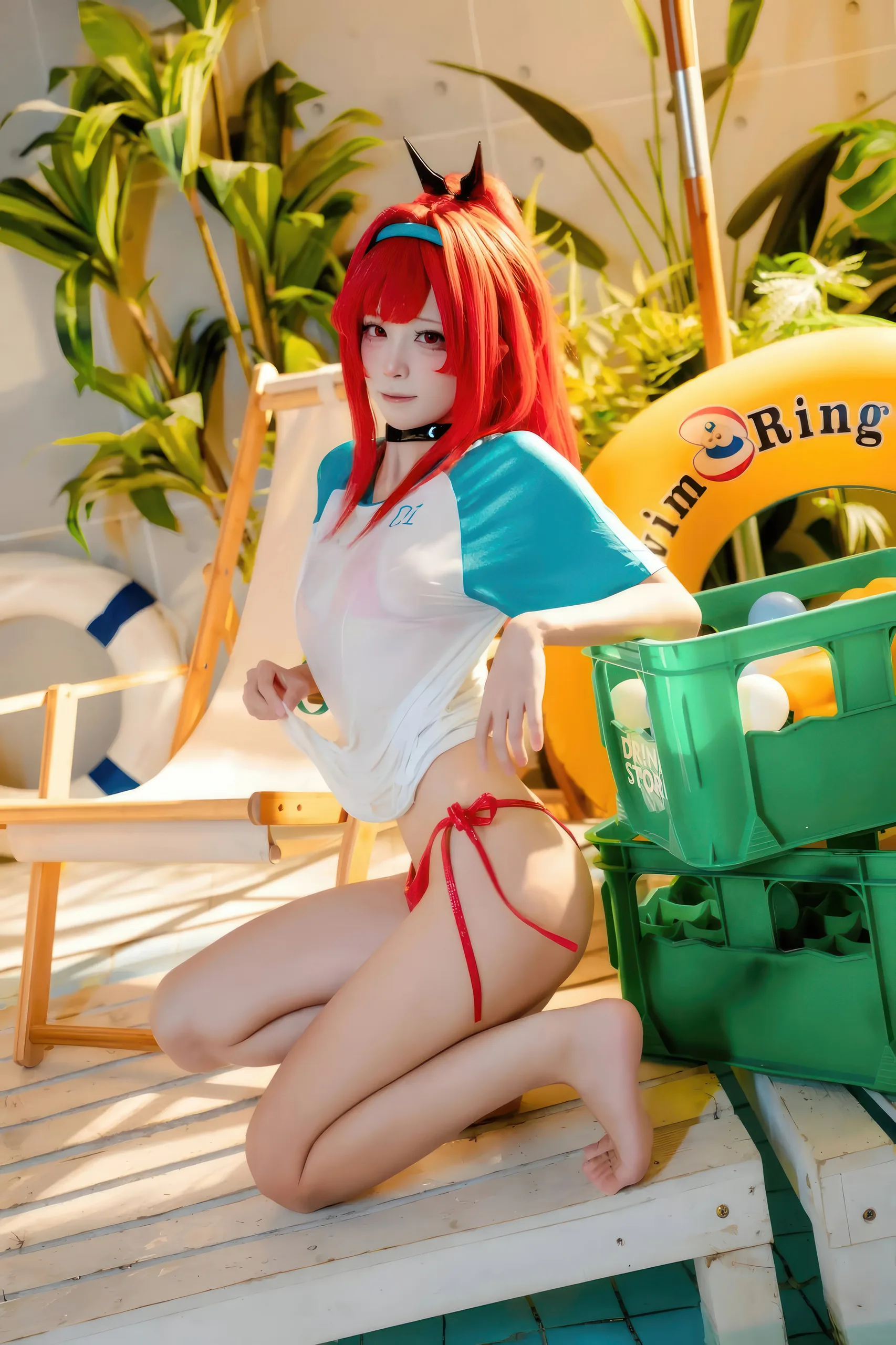 三无人型 Nikke 拉毗泳装·红色风情 32P - 第32张写真大图