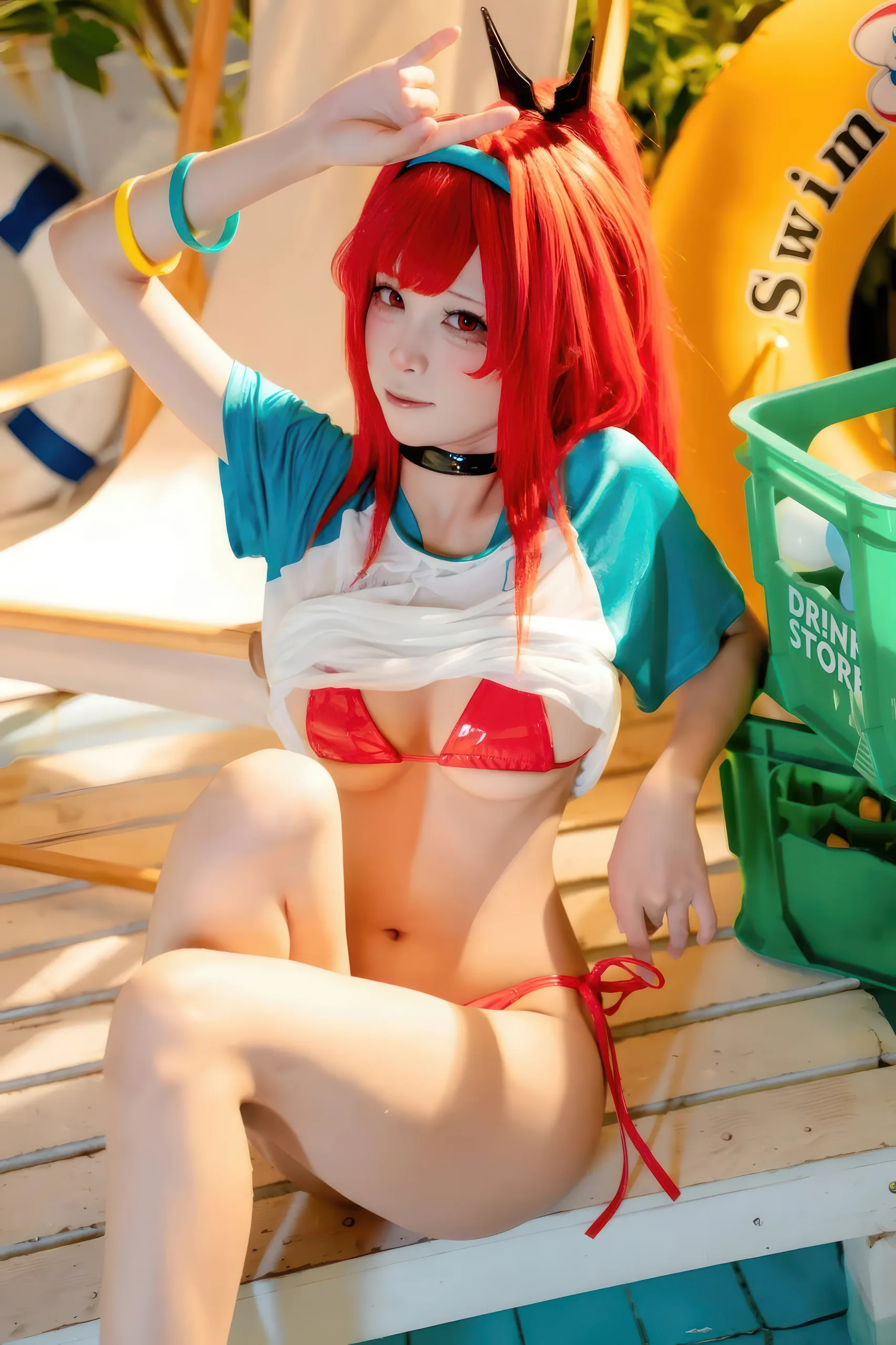 三无人型 Nikke 拉毗泳装·红色风情 32P - 第4张写真大图