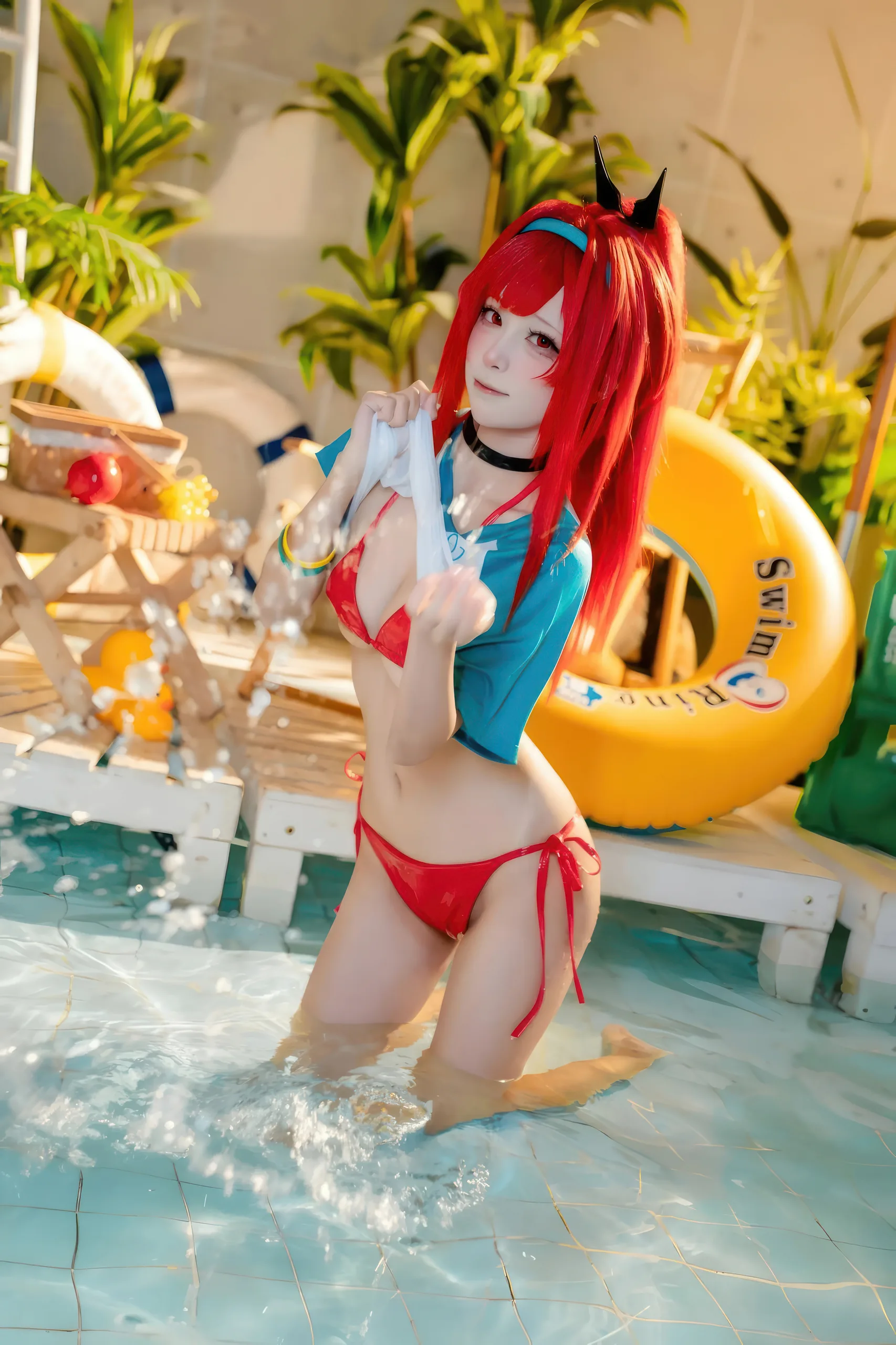 三无人型 Nikke 拉毗泳装·红色风情 32P - 第5张写真大图