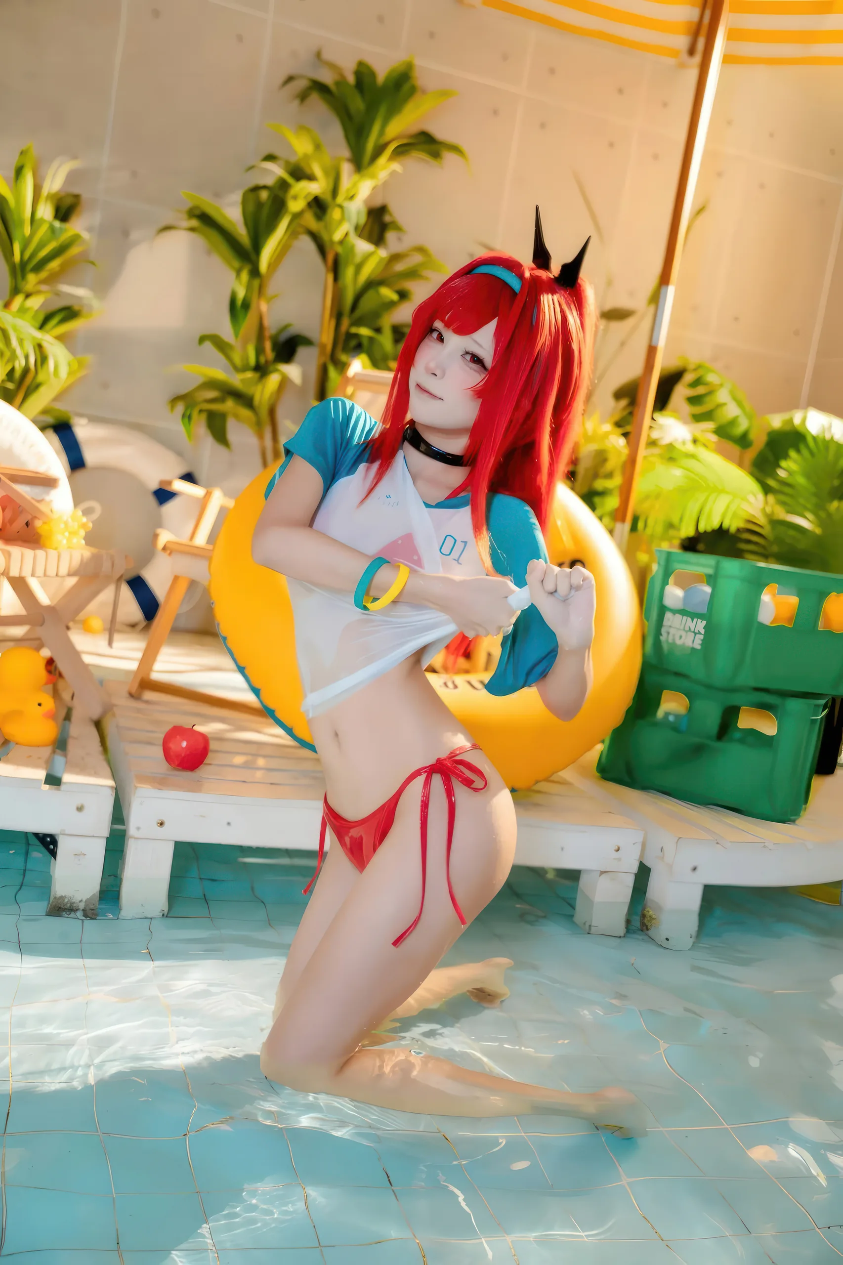 三无人型 Nikke 拉毗泳装·红色风情 32P - 第7张写真大图