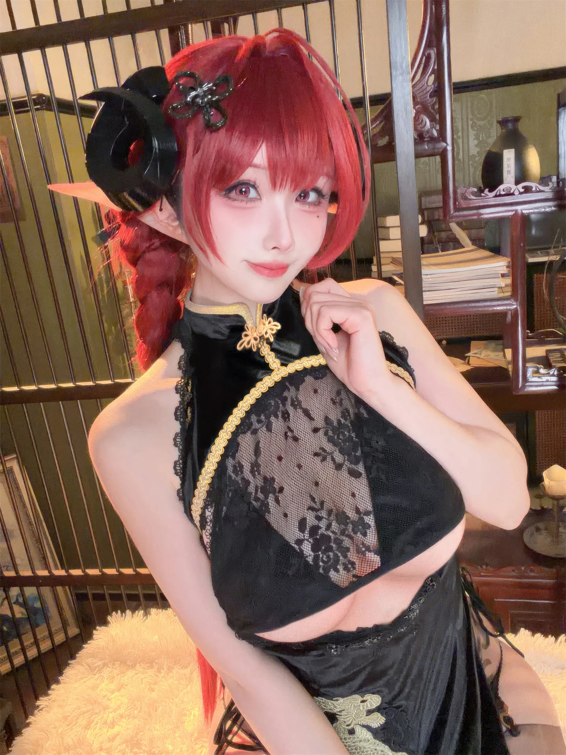 rioko凉凉子 碧蓝航线 兴登堡旗袍·深阁舞戏 25P - 第15张写真大图