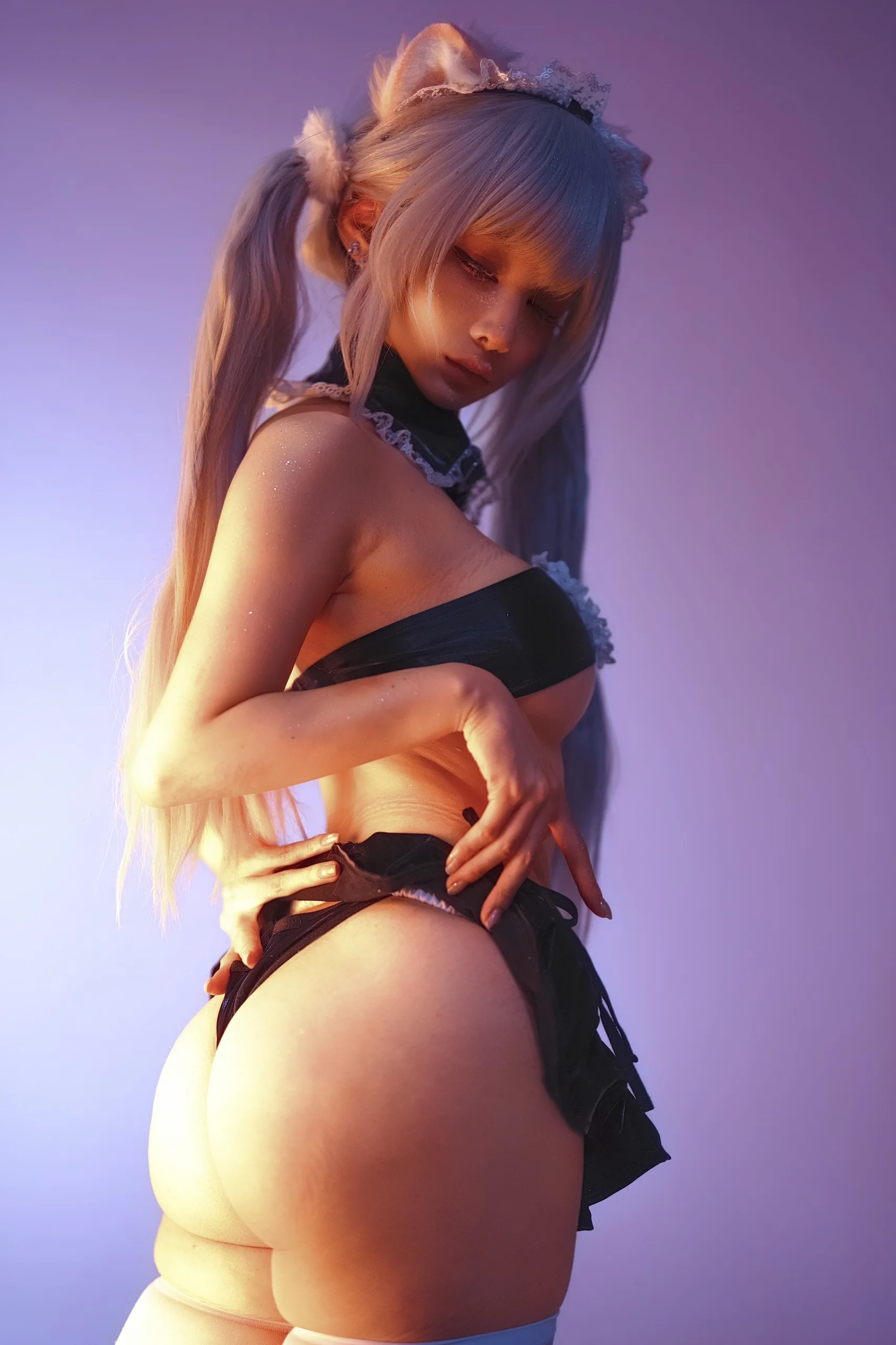 蠢沫沫 白发粉猫 - 第20张写真大图
