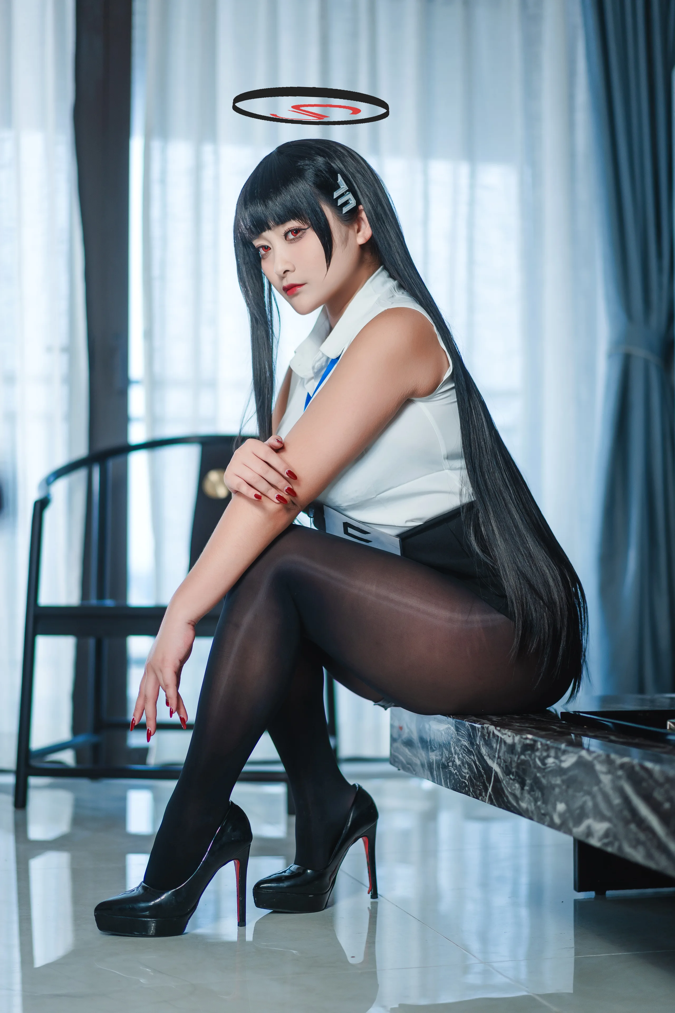 洛璃 LoLiSAMA 蔚蓝档案 调月莉音 72P - 第29张写真大图