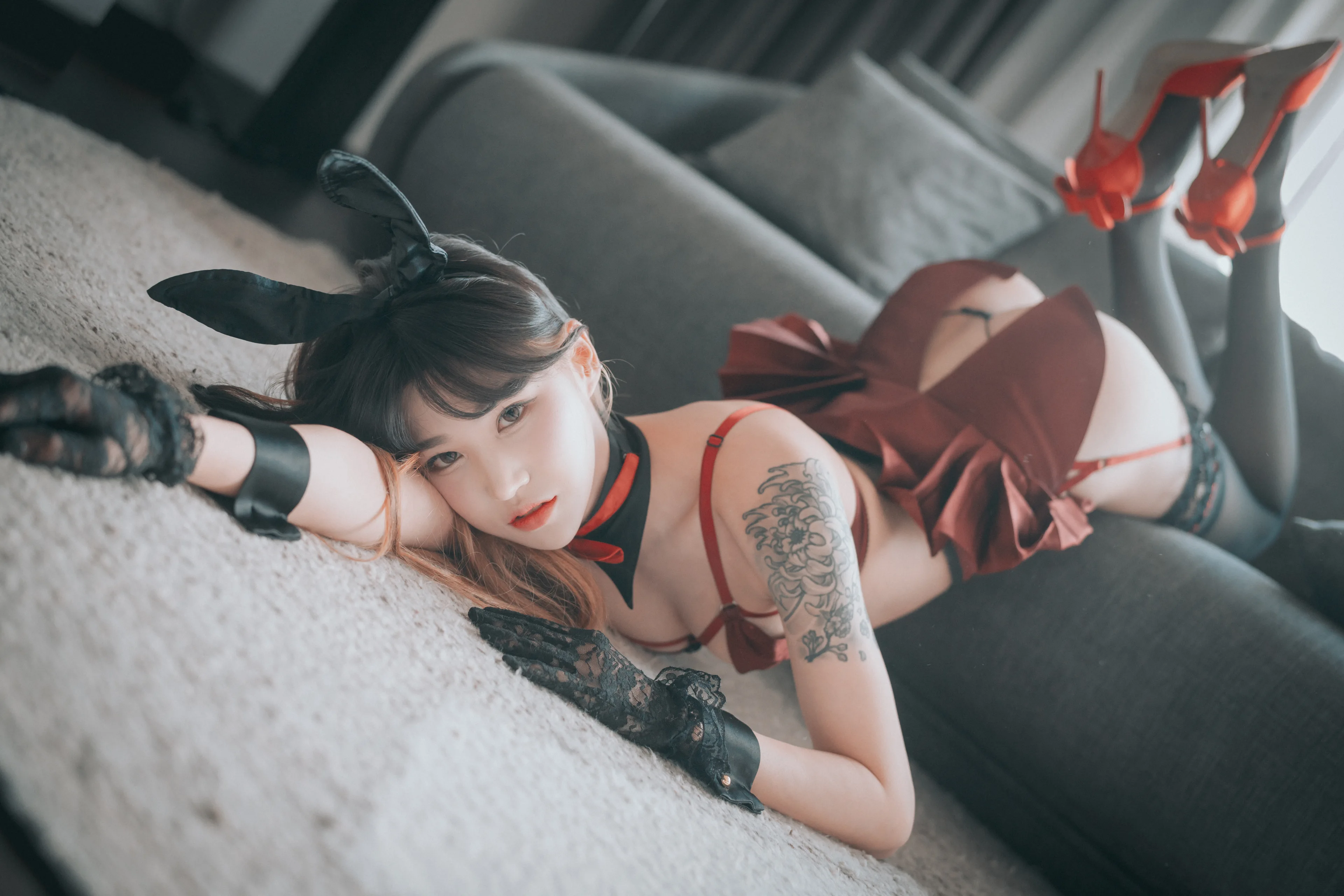 DJAWA Photo Taer Red Velvet Bunny Girl 86P - 第76张写真大图