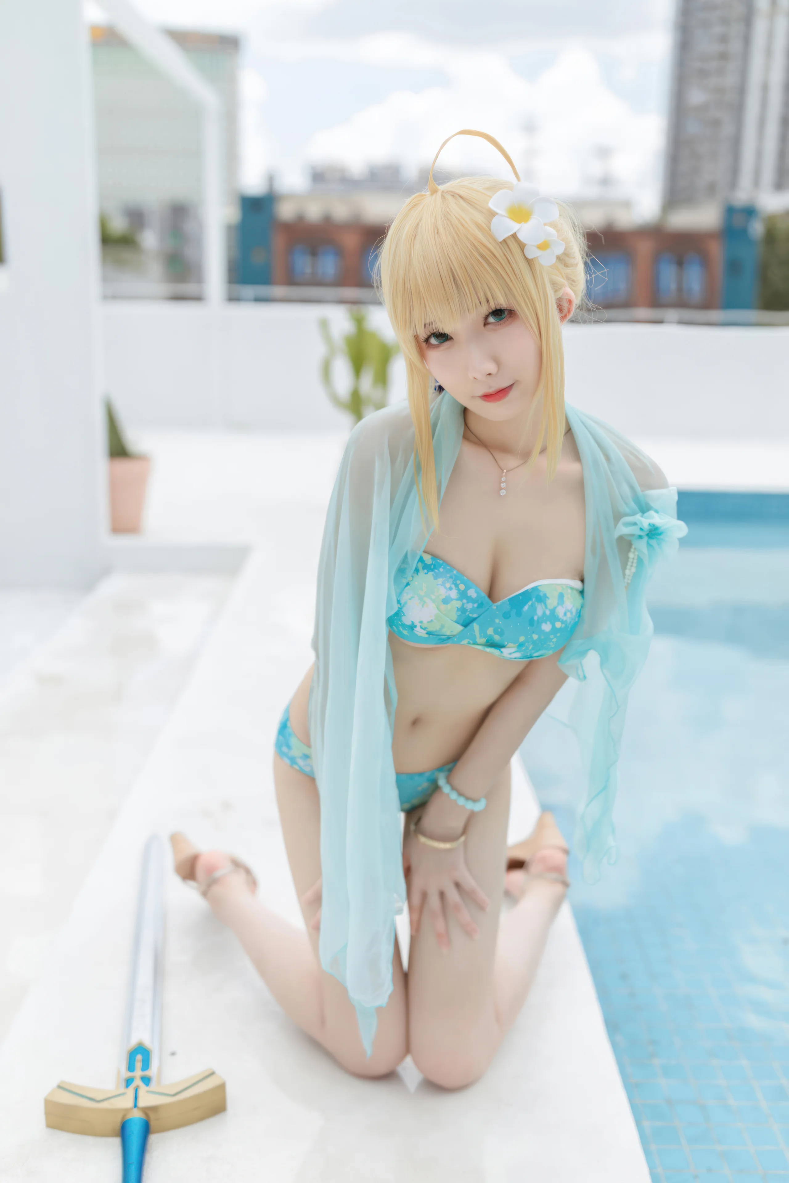 封疆疆v FGO Saber泳装 49P - 第27张写真大图