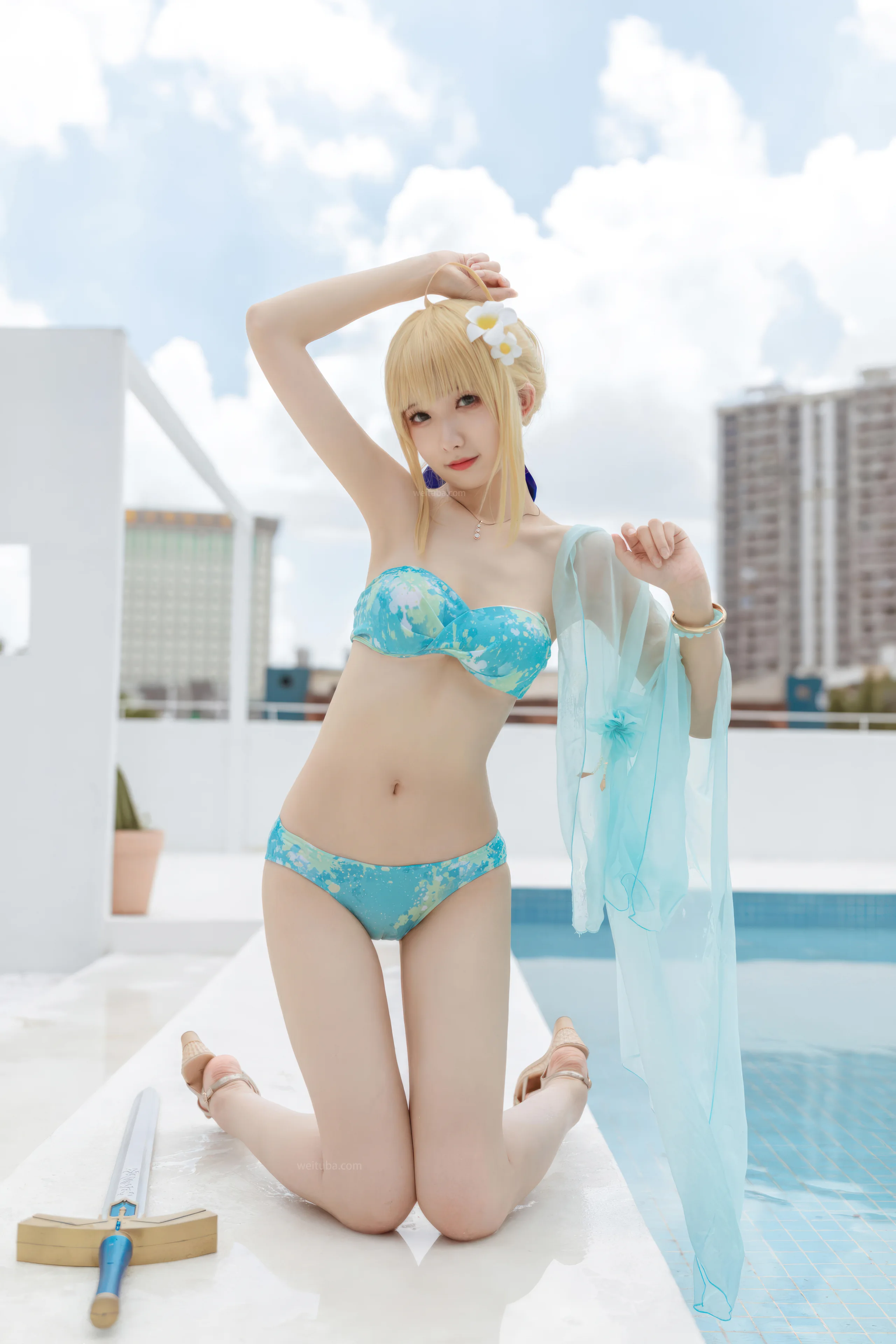 封疆疆v FGO Saber泳装 49P - 第28张写真大图