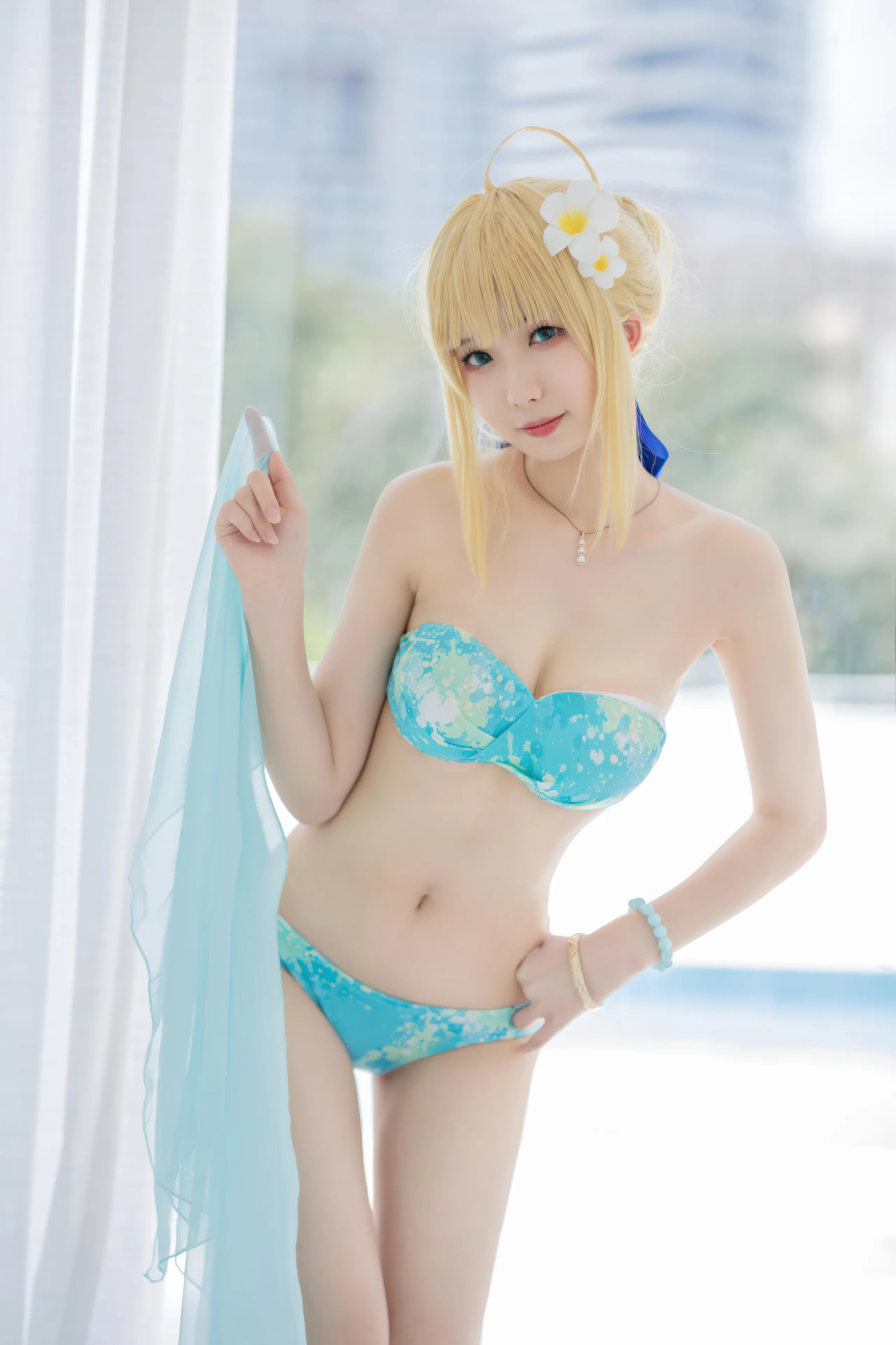 封疆疆v FGO Saber泳装 49P - 第3张写真大图