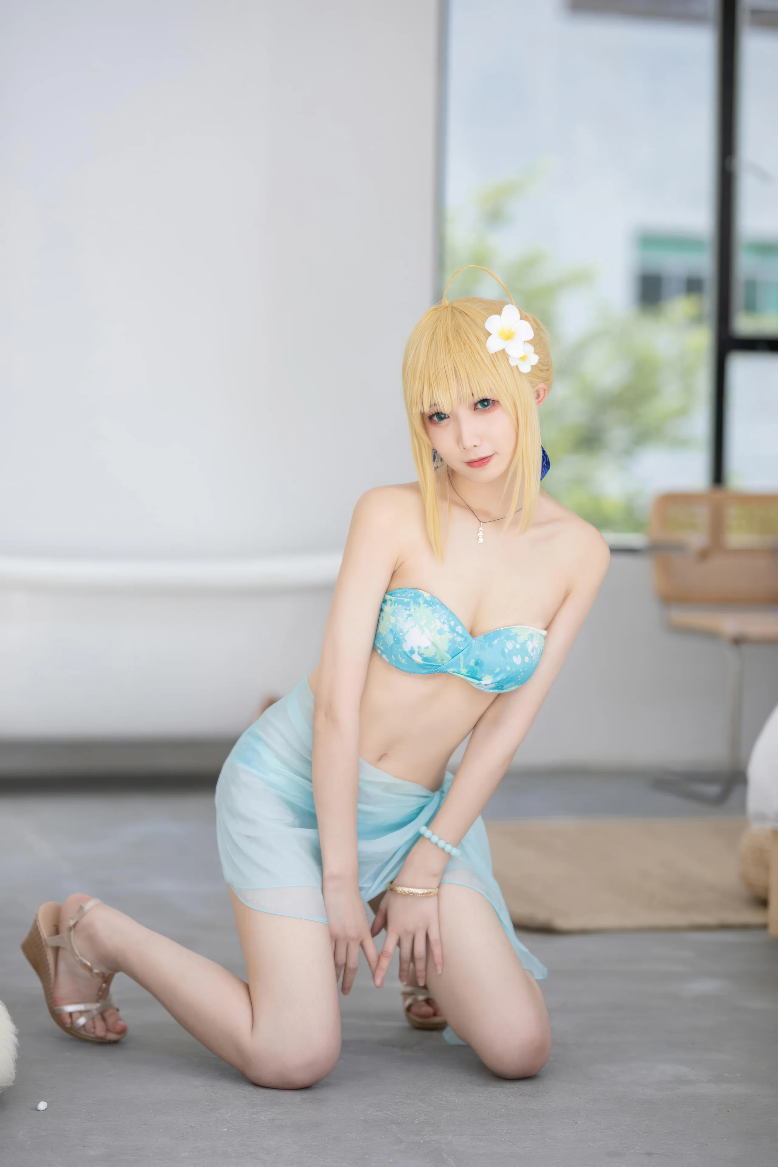 封疆疆v FGO Saber泳装 49P - 第9张写真大图